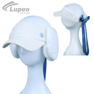 루페오 여성 골프 방한 퍼 탈부착 기능성 귀달이 리본 썬캡 바이저